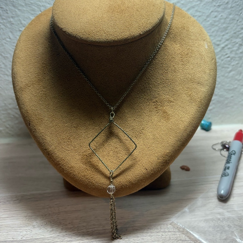 Crave Long Geometric Pendant Necklace – Modern Boho Style